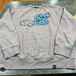 Slowbucks Sweatshirt Gray & Blue Crewneck Size 3XL